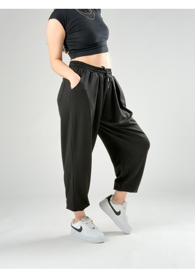 Cocopelli Pileli Siyah Kadın Jogger Pantolon Coc2849 Siyah