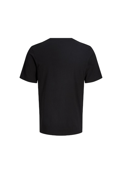 Jack & Jones Erkek Gögüs Baskili Bisiklet Yaka Tisört - Tom - 12298418 Siyah