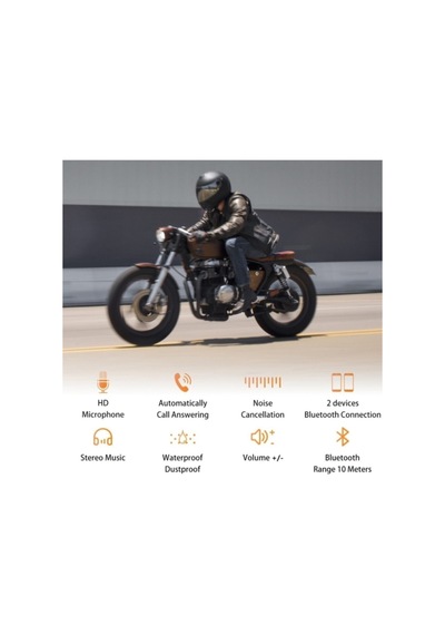 Motosiklet Bluetooth Kask Kulaklık Dinleme Ve Konuşma Özellikli Su Geçirmez