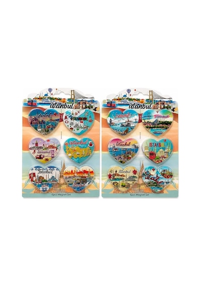 Özel Üretim Hediyelik Dekoratif İstanbul Temalı Silikon Buzdolapı Süsü Magnet 6'lı Set Alk5805