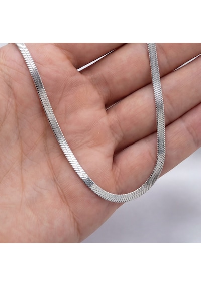 Ferizz Ferizz 316L Çelik 2 Mm Balık Sırtı Unısex Zincir Kolye Zn-215 Sarı