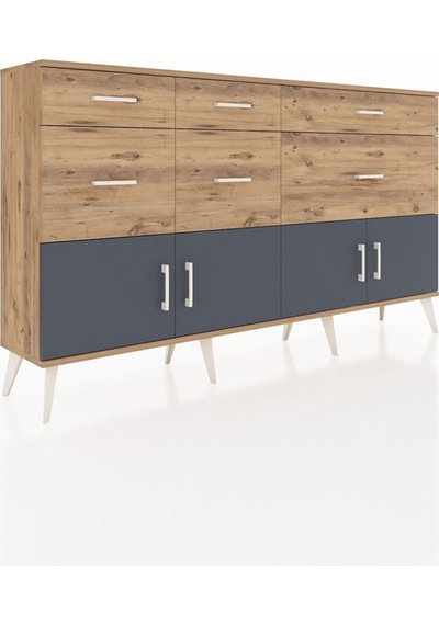 Arges Konsol Tek Raflı 6 Çekmeceli 4 Kapaklı 176x30x99 Çam-antrasit/çam Antrasıt/atlas Çam - Atlas Çam Arges Konsol Tek Raflı 6 Çekmeceli 4 Kapaklı 176x30x99 Çam-antrasit/çam Antrasıt/atlas Çam - Atlas Çam