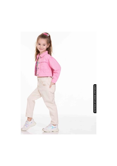 XO Kids Kız Beli Büzgülü Pantolon 4-8 Yaş 54713 Kpnt09079 Krem 001
