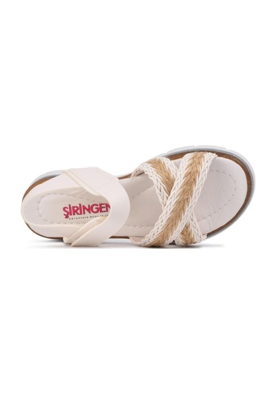 210101 Beyaz Comfort Kız Çocuk Sandalet Beyaz