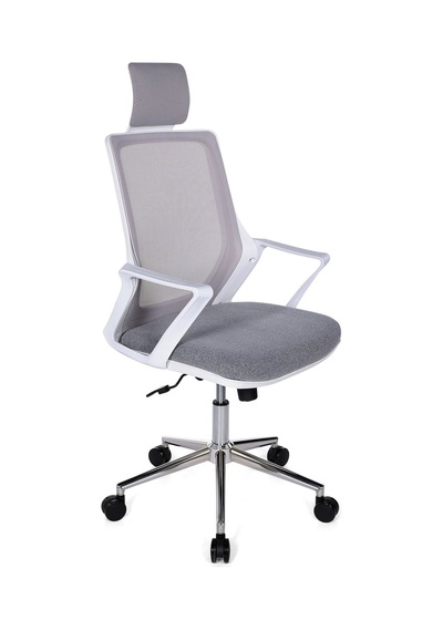Ofisbazaar Alf Beyaz Fileli Yönetici Koltuğu Ergonomik Başlıklı Ofis Koltuğu Gri Gri