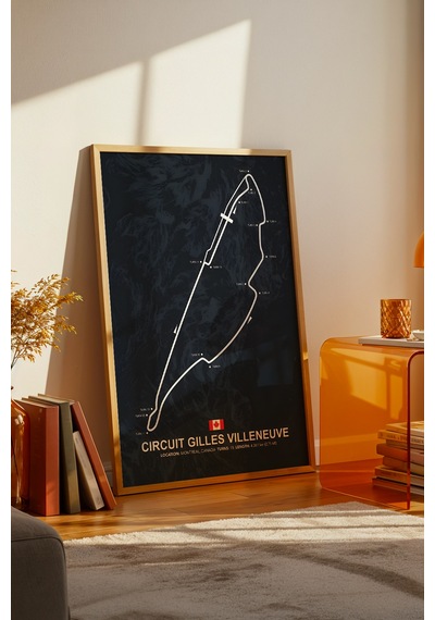 Gilles Villeneuve F1 Pisti Ahşap Çerçeveli Tablo Kanada Gp Poster Ahşap 01