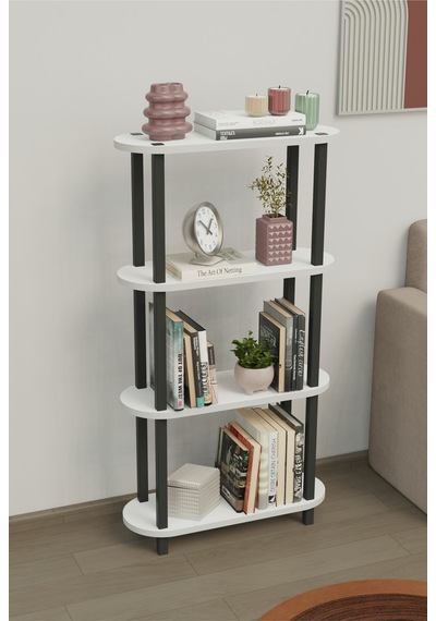 Soft 4 Katlı Modern Kitaplık Dekoratif Çok Amaçlı Kitaplık Ve Organizer Çok Raflı Düzenleyici - Beyaz Beyaz Soft 4 Katlı Modern Kitaplık Dekoratif Çok Amaçlı Kitaplık Ve Organizer Çok Raflı Düzenleyici - Beyaz Beyaz