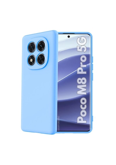 Poco M8 Pro 5g Uyumlu Silikon Kılıf - Pastel Renk Tonu Kamera Korumalı Esnek Kapak - Mavi
