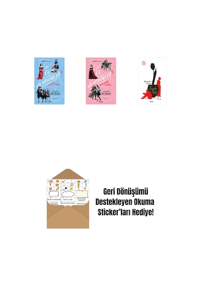Üç Silahşörler 4 - Louise De La Valliere Ciltli + Üç Silahşörler 3 - Bragelonne Vikontu + Siyah Lale + Okuma Sticker'ları