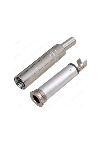 6.35mm 1/4 "Stereo TRS Dişi Metal Soket Lehim Tipi Jack Konnektör