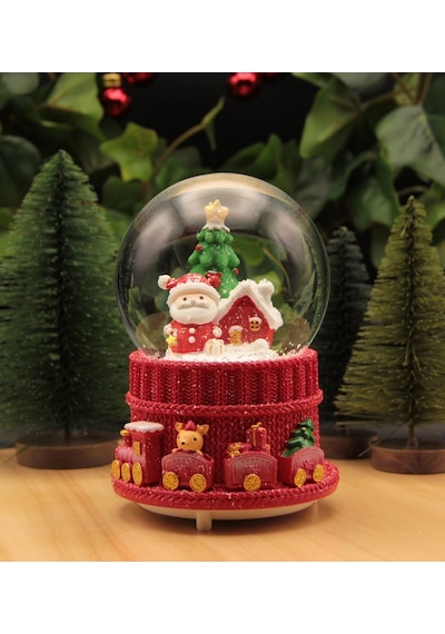 Hediyebiziz  Yılbaşı Kar Küresi Noel Işıklı Ve Müzikli Christmas Noel Baba -a