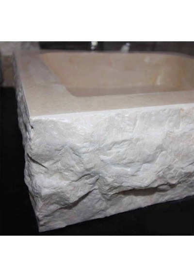 Bej Mermer Dışı Patlatma Kare Lavabo
