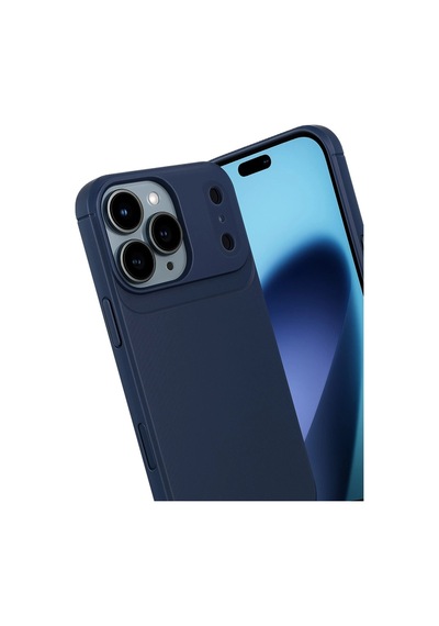 Apple iPhone Uyumlu,  17 Pro Max Auto Focus Karbon Kapak - Lacivert