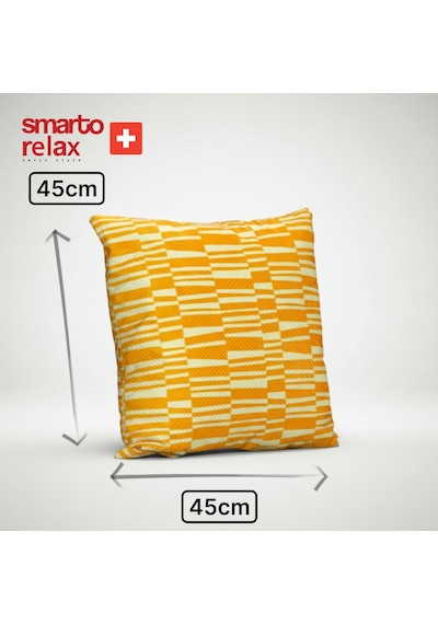 Smarto Relax Içi Dolgulu Kırlent 45x45 Cm Kare Salon & Berjer Kırlenti - Smr-kır-020 Beyaz - Sarı