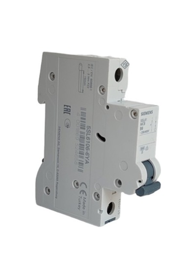Siemens 5sl6106-6ya 6a 1 Fazlı 5sl Classic Anahtarlı Otomatik Sigorta 6ka B Tipi Çabuk Karakterli