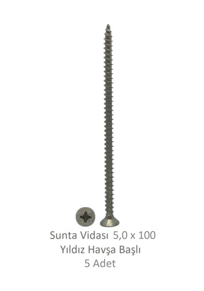 Sunta Vidası, 5,0 X 100 Mm, 5 Adet, Yhb Vida 5 x 100
