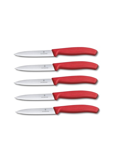 Victorinox 5 Parçalı Sebze Bıçağı Seti Swiss Classic Kırmızı 10 Cm Tırtıksız Domates Bıçağı Diğer