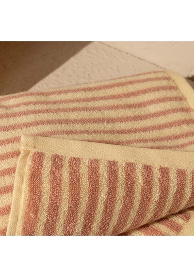 Soft Noa İpliği Boyalı Yüz Havlusu - Krem / Pudra - 50x90 Cm Çok Renkli