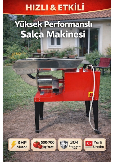 Kırmızı Ayaklı Profesyonel Salça Çekme Makinesi 700 Kg/saat Kapasiteli Domates Biber Salça Çekme Makinesi