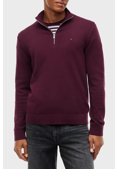 Tommy Jeans Pamuklu Slim Fit Yarım Femruarlı Dik Yaka Kazak Erkek Kazak Dm0dm21654 V11 Bordo Tommy Jeans Pamuklu Slim Fit Yarım Femruarlı Dik Yaka Kazak Erkek Kazak Dm0dm21654 V11 Bordo