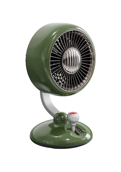 Juo Q3 120 Salınımlı 3 Kademeli Led Işıklı Şarjlı Masaüstü Fan Vantilatör Retro Yeşil