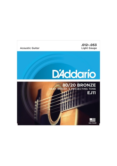 D'addario Ej11 Phosphor Bronze Serisi Akustik Gitar Tel Seti 12-53 - 80/20 Bronze