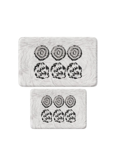 Sevimli Tasarımlı Mikrofiber 2'li Takım Banyo Paspası, Kaymaz Taban, Makinede Yıkanabilir 40x60 50x80 Diğer