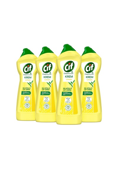 Krem Yüzey Temizleyici Limon Kokulu Klor Boya Fosfat Paraben Içermez 750 Ml 4 Adet Diğer