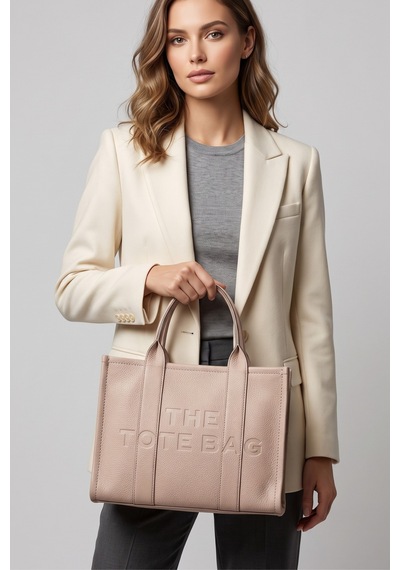 Vivazzaluxe The Tote Bag Kadın Deri El & Kol & Omuz Çanta Bej