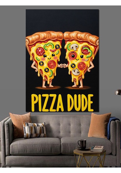 Ahşap Tablo El Ele Tutuşan Pizzalar