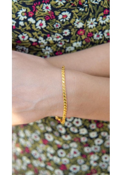 Altın Pullu Zincir Bileklik BL06891 Sarı Altın