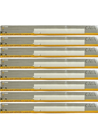 Cata Ct-2466 5w 6400k Beyaz Ledli Bant Armatür 8 Adet Beyaz