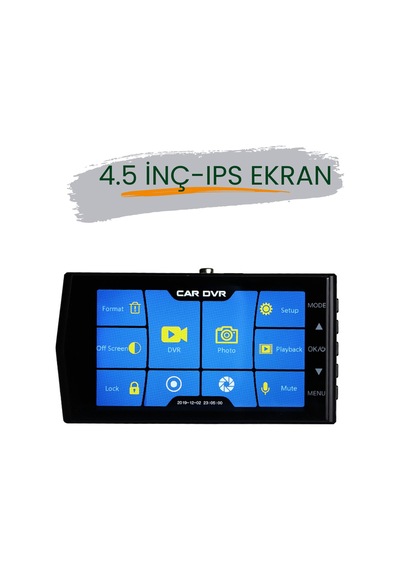 Hc-004 4 Inc Dokunmantik Ips Ekran Araç Içi Çift Kamera Gece Görüşlü.yol Kayıt Kamerası.