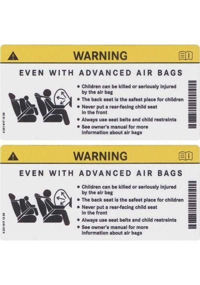 A2218171220 Airbag Havayastığı Sticker Etiket Yapıştırma 14Cm