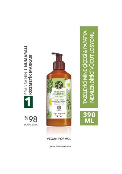 Yves Rocher Vücut Losyonu - Nemlendirici Besleyici Tazeleyici Mine Çiçeği Papatya -vegan 390 Ml