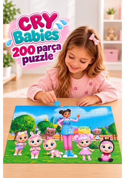 200 Parça Cry Babies Puzzle Sevimli Bebek Karakterleri Temalı Yüksek Baskı Kaliteli 33 X 48 Cm Puzzle