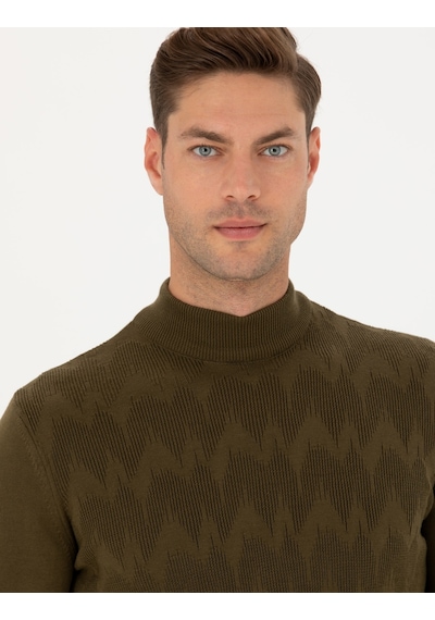 Pierre Cardin Erkek Haki Triko Kazak 50278099-vr027 Haki