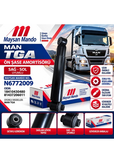 Man Tga 18410 430 480 Ön Şase Amortisörü Sağ Sol Maysan N6772009 81437206011
