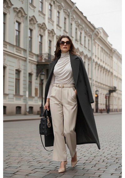 Lela Streç Büzgü Detaylı Slim Fit Dik Yaka Bayan Bluz 669925 Koyu Bej