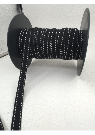 1.5 Cm Çizgili Balıksırtı Şerit-5 Metre-siyah