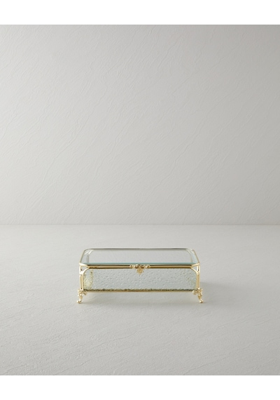 English Home Rina Cam Dekoratif Kutu 18x12x6 Cm Gold