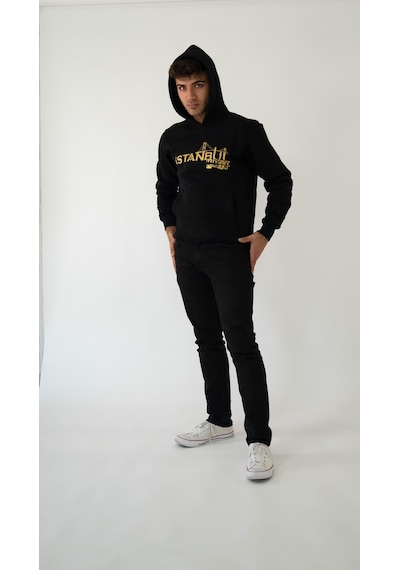 Istanbul Mafıa Kapşonlu Siyah Unisex Sweatshirt Hoodie Polar