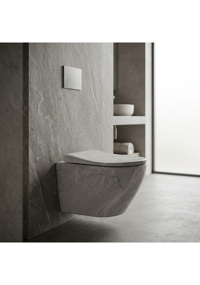 Et-y4810m Mermer Desenli Asma Klozet Gri