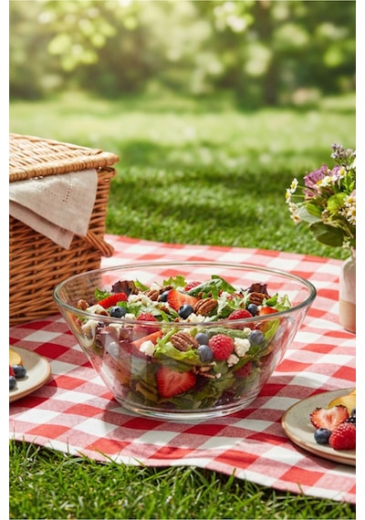Lav Vega Cam Salata Kasesi Tekli Ekstra Büyük 2165 ml (Sunum Kasesi , Hazırlık Kasesi)