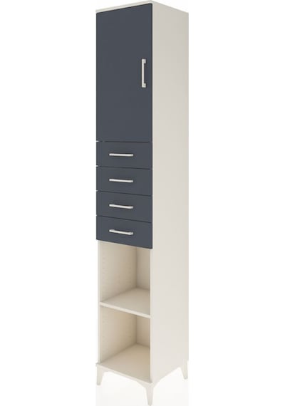 Hyperion Dolap 4 Raflı 4 Çekmeceli Tek Kapaklı 44x44x243 Aytaşı-antrasit Aytası