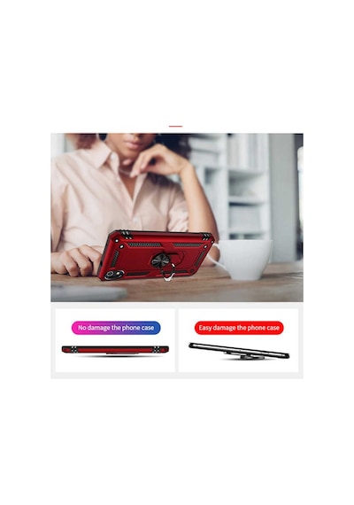 Xiaomi Redmi 7a Kılıf Sert Silikon Yüzüklü Stand Özellikli Kapak