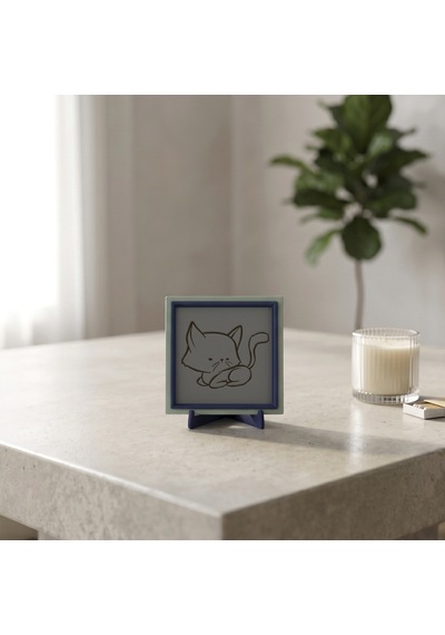 Kedi Formlu Modern Dekoratif Obje, Ev Ve Ofise Estetik Ve Dinginlik Veren Masaüstü Aksesuarı 10x10cm