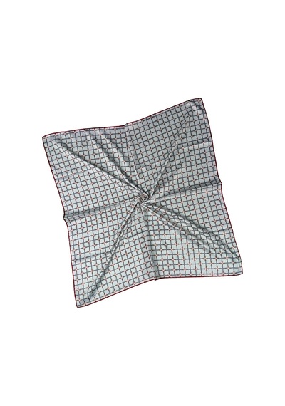 Mim Eşarp Emilya Rayon Desenli Eşarp 90x90 Cm Beyaz - Kırmızı