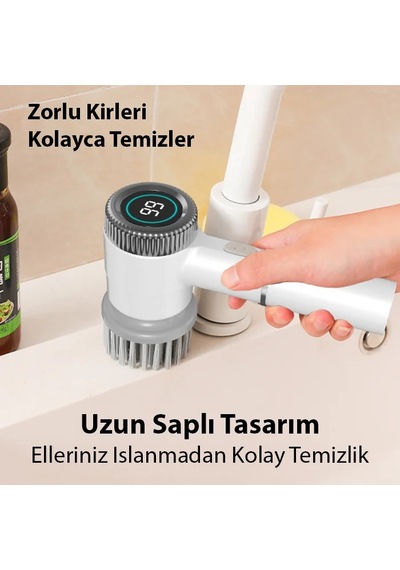 Ezere Turbobrush 5 Başlıklı Elektrikli Temizlik Fırçası- 5775