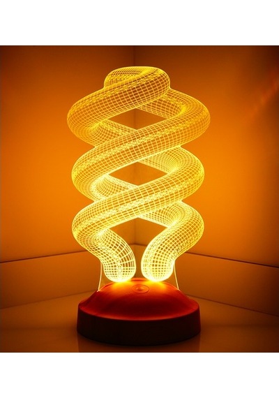 3D Led Lamba 3 Boyutlu Helezon Özel Hediye Gecelambası